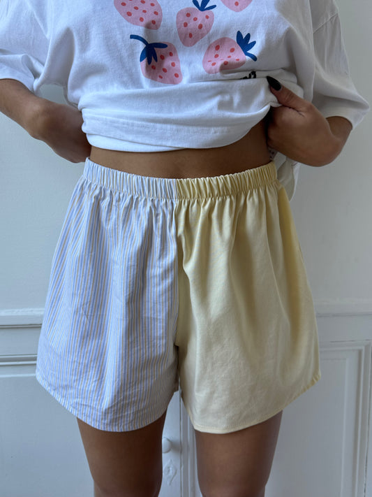 Caleçon short upcyclé bicolore