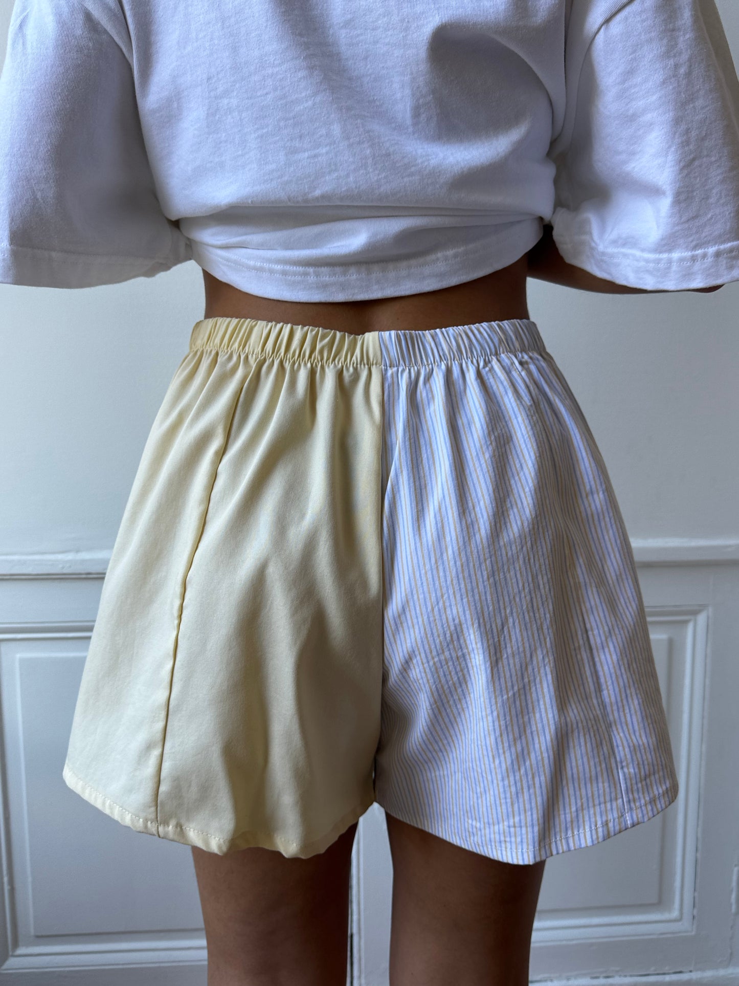 Caleçon short upcyclé bicolore