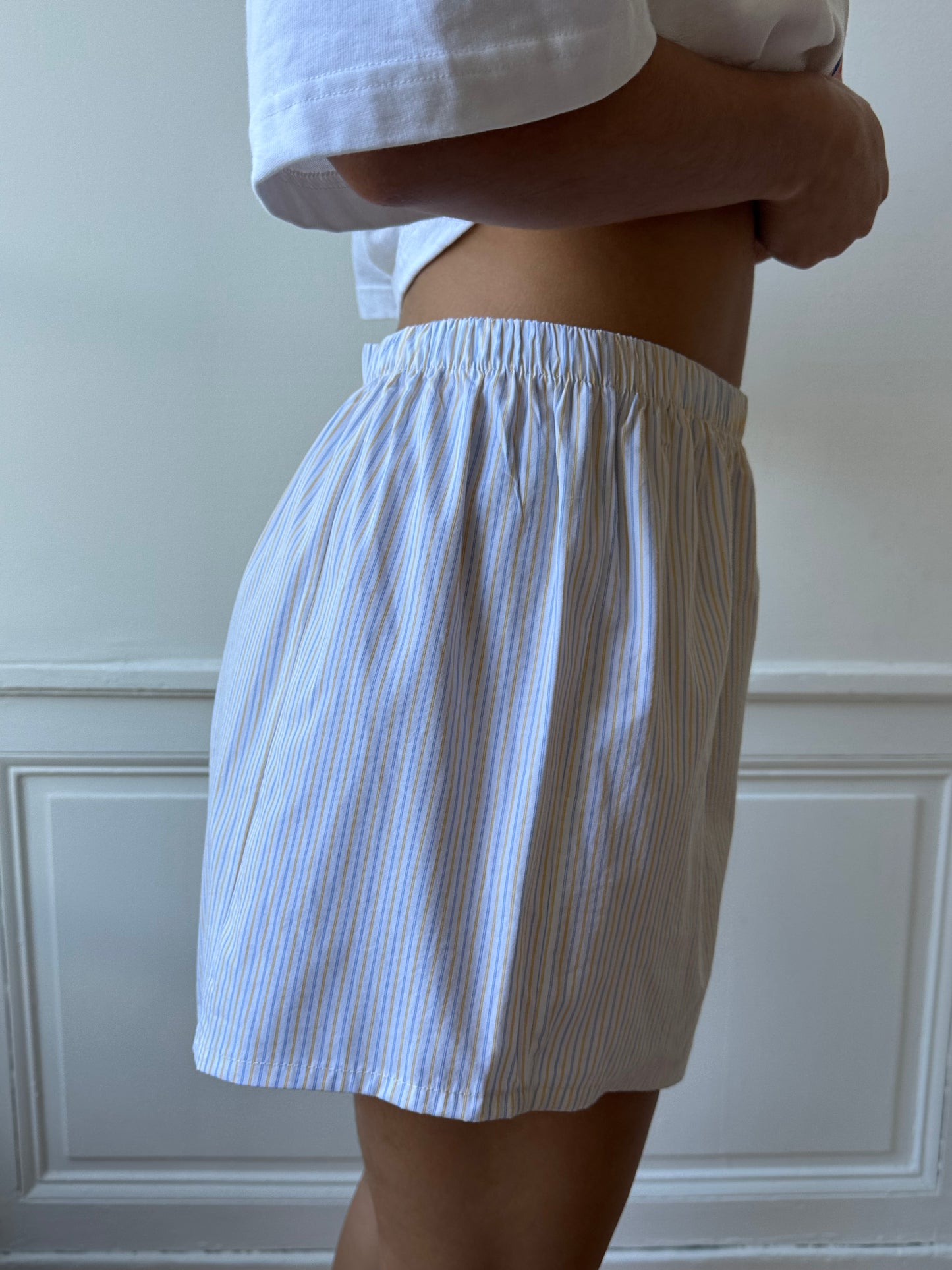 Caleçon short upcyclé bicolore