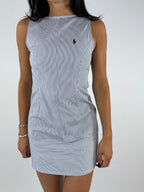 Robe upcyclée dos nu rayée