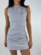 Robe upcyclée dos nu rayée