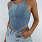 Top upcyclé denim
