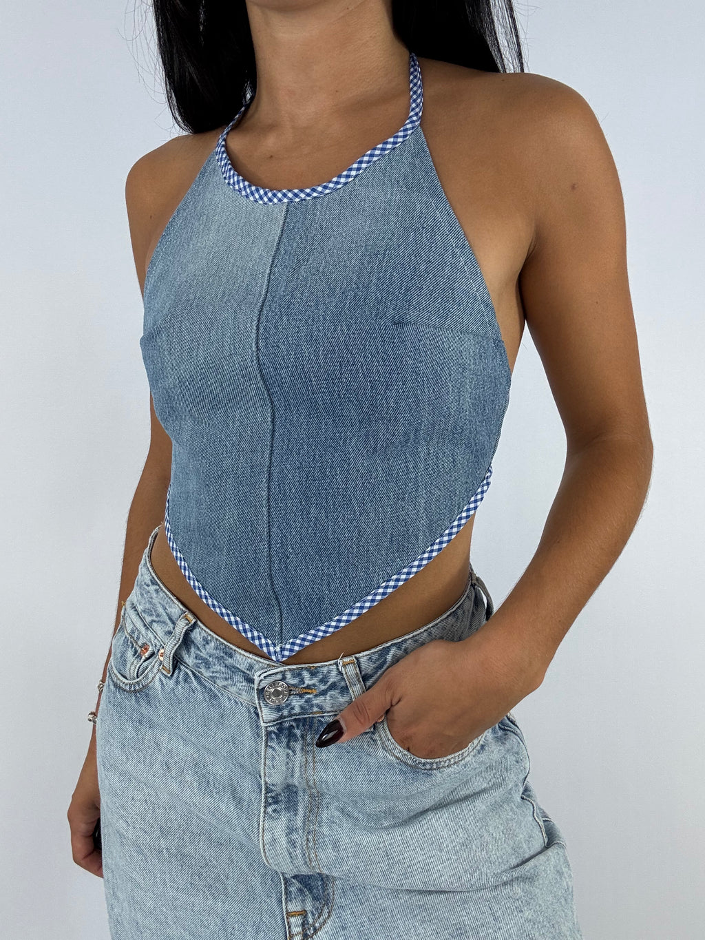 Top upcyclé denim