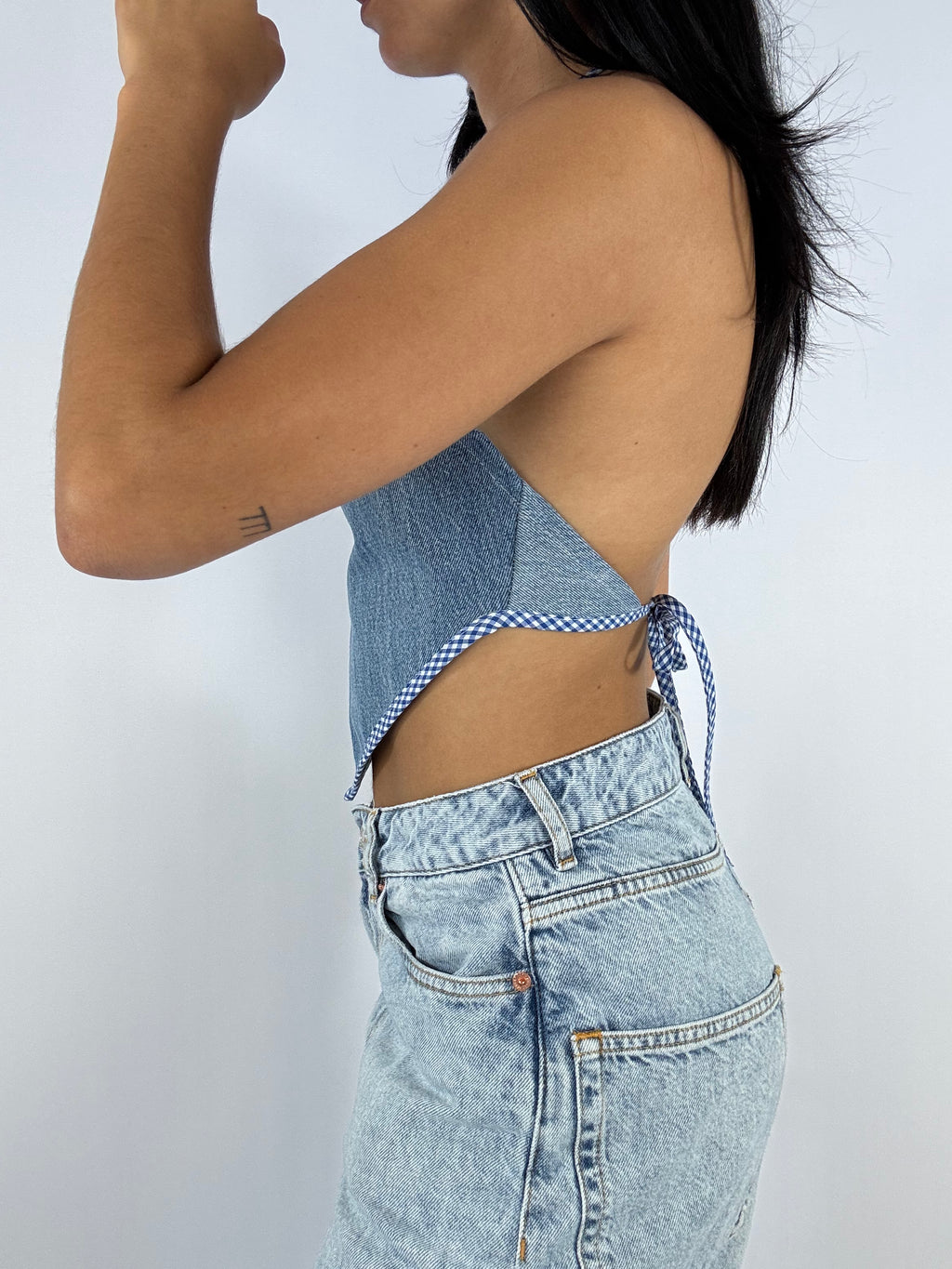 Top upcyclé denim
