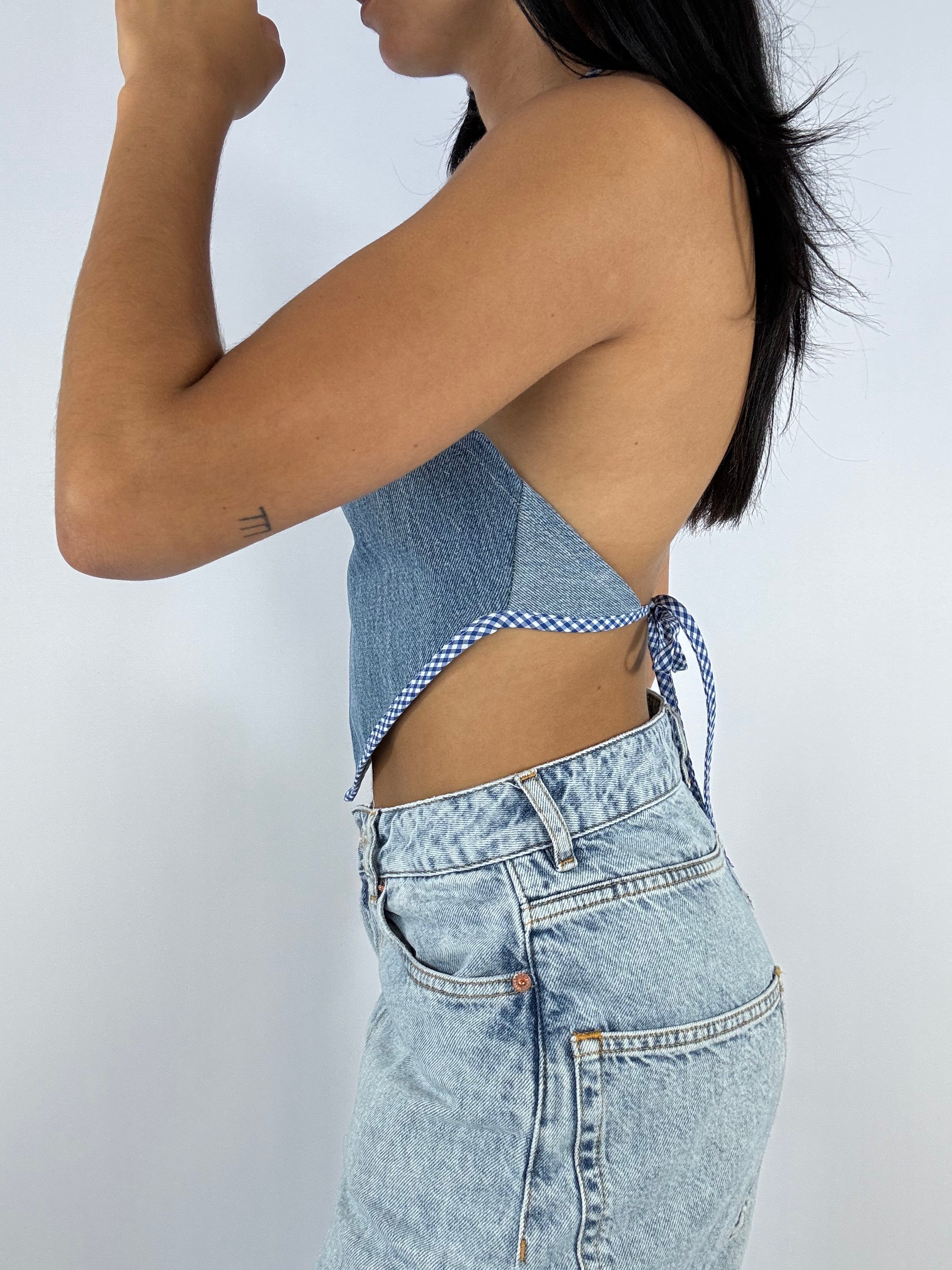 Top upcyclé denim