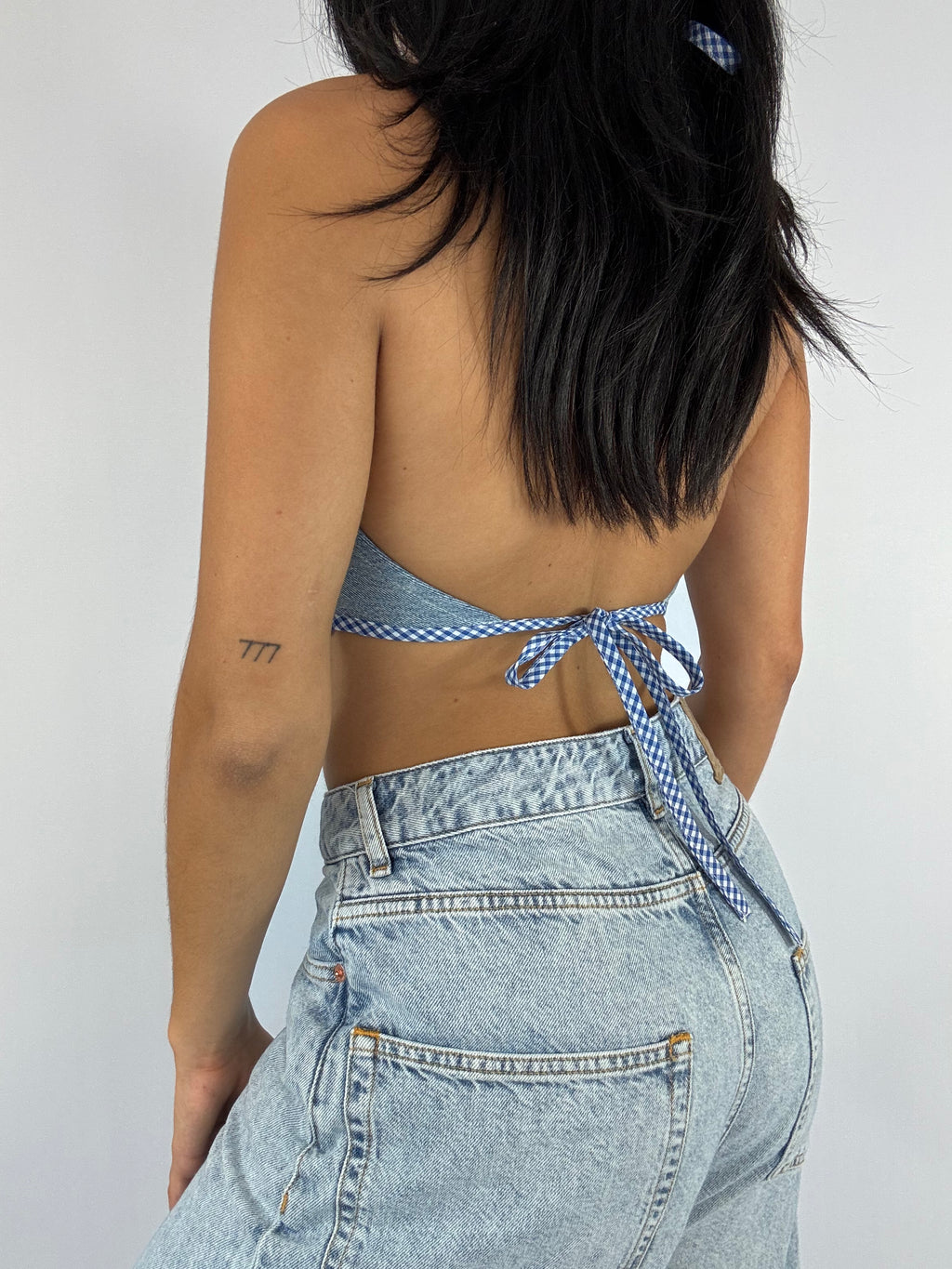 Top upcyclé denim