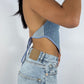 Top upcyclé denim