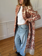 Veste longue upcyclée à motifs - M/L