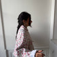 Veste upcyclée matelassée fleurie