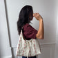 Sac upcyclé matelassé écru à fleurs