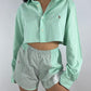 Ensemble upcyclé menthe et patchwork