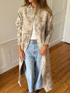 Veste longue upcyclée beige - M