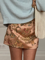 Jupe-short satinée cuivrée - S
