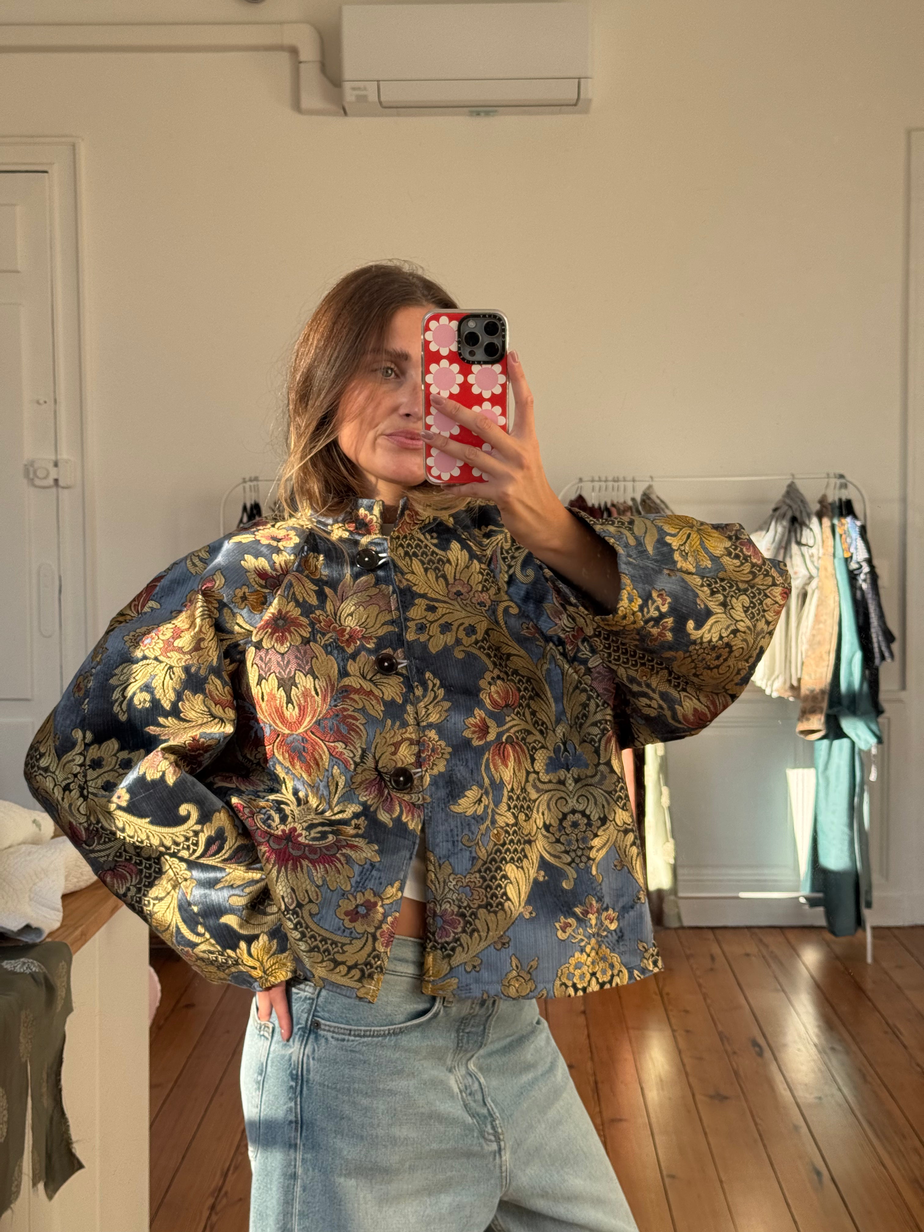 Veste fine upcyclée à motifs - T2