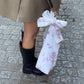 Sac upcyclé matelassé nœud blanc à motifs