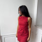 Robe upcyclée dos nu rouge