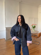 Veste denim poches réservées