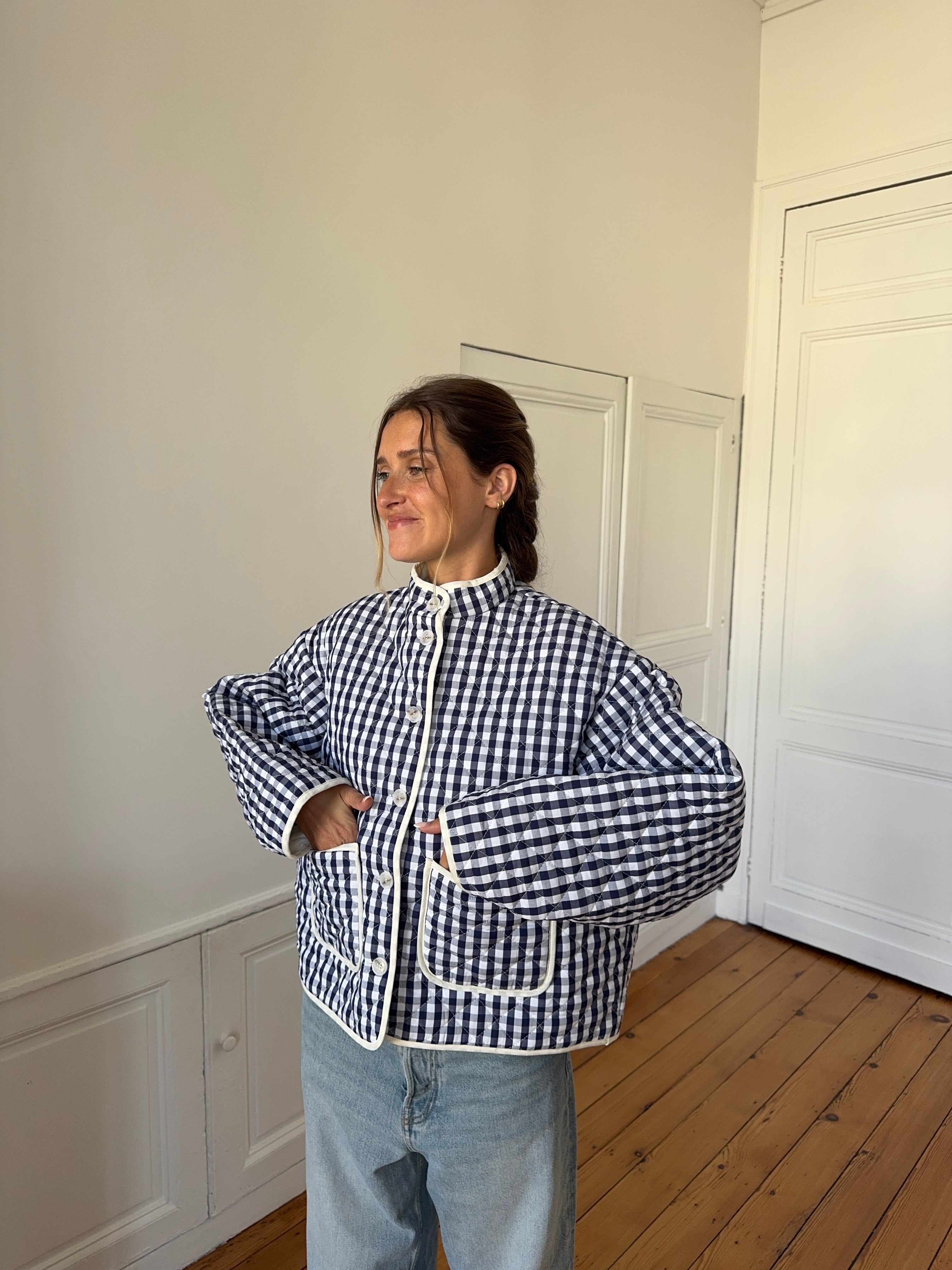 Veste vichy marine