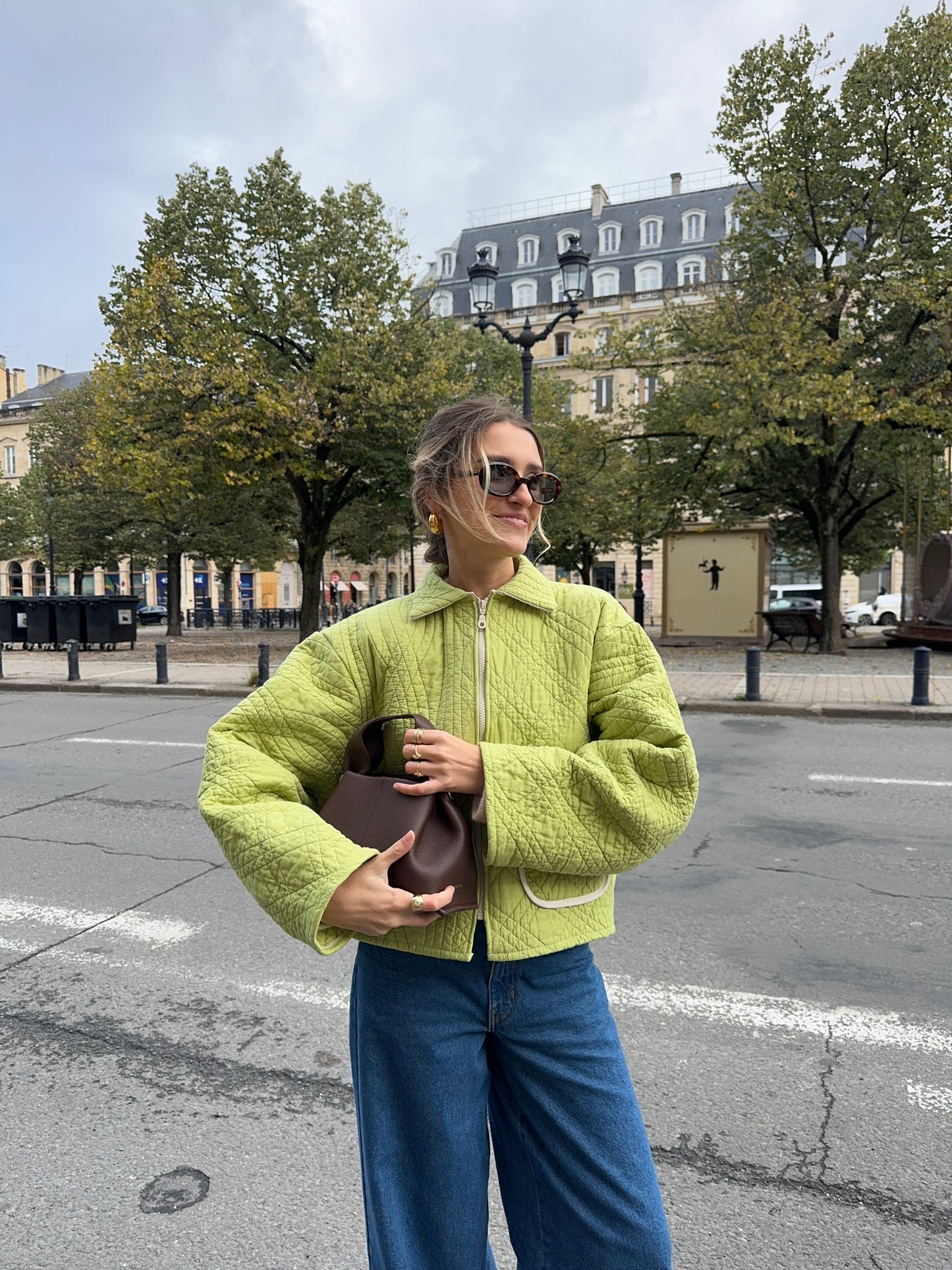 Veste upcyclée matelassée verte