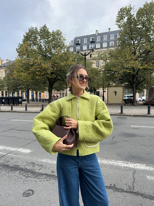 Veste upcyclée matelassée verte