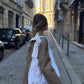 Sac upcyclé matelassé nœud blanc à motifs