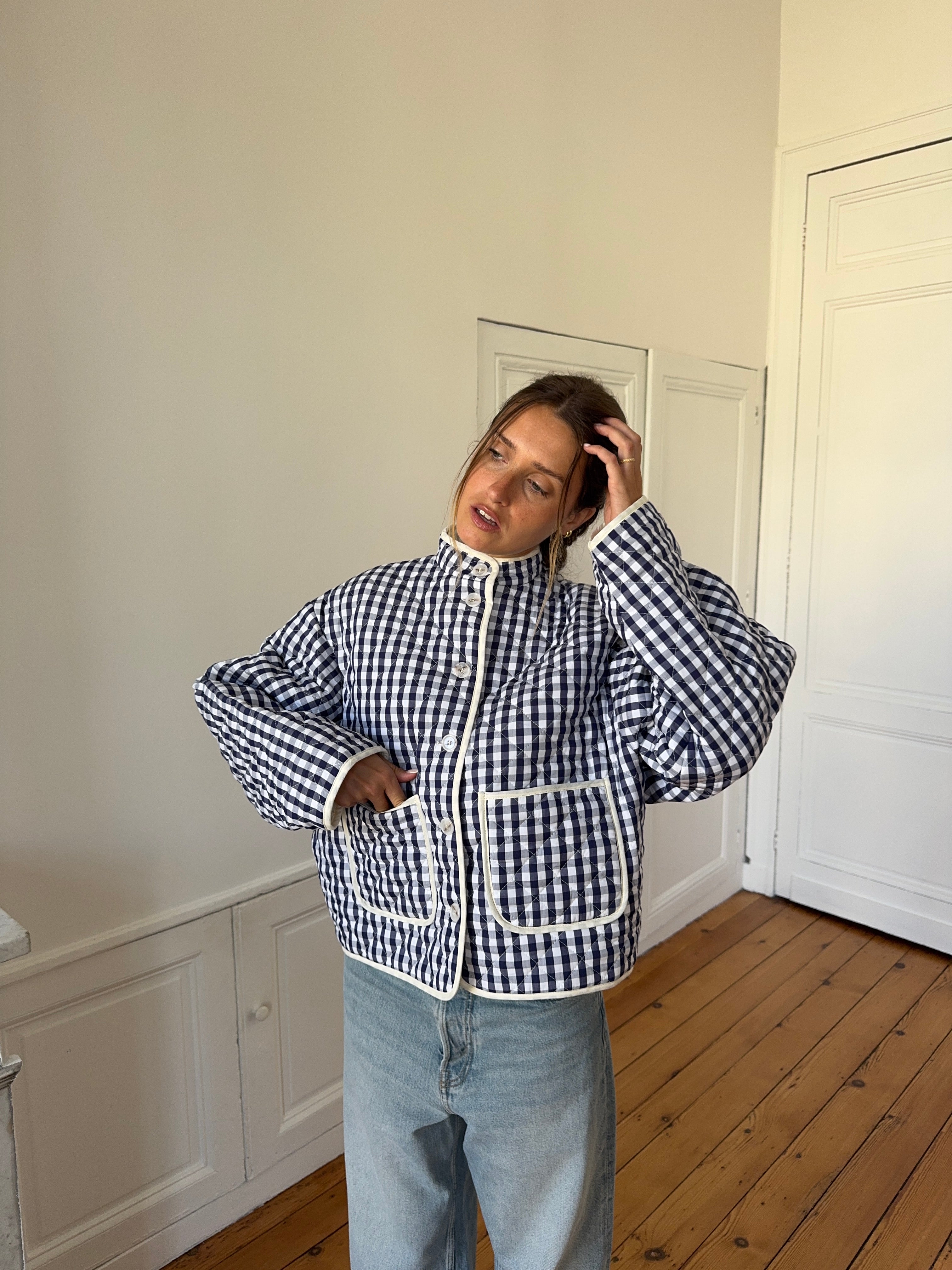 Veste vichy marine