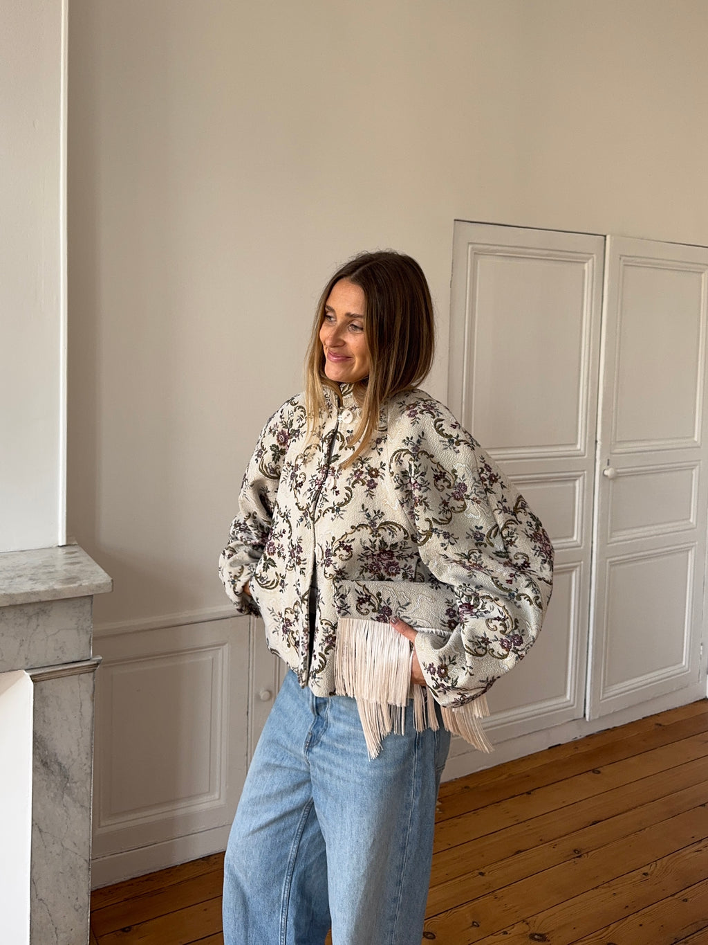 Upcycled floral jacket - Size 1
