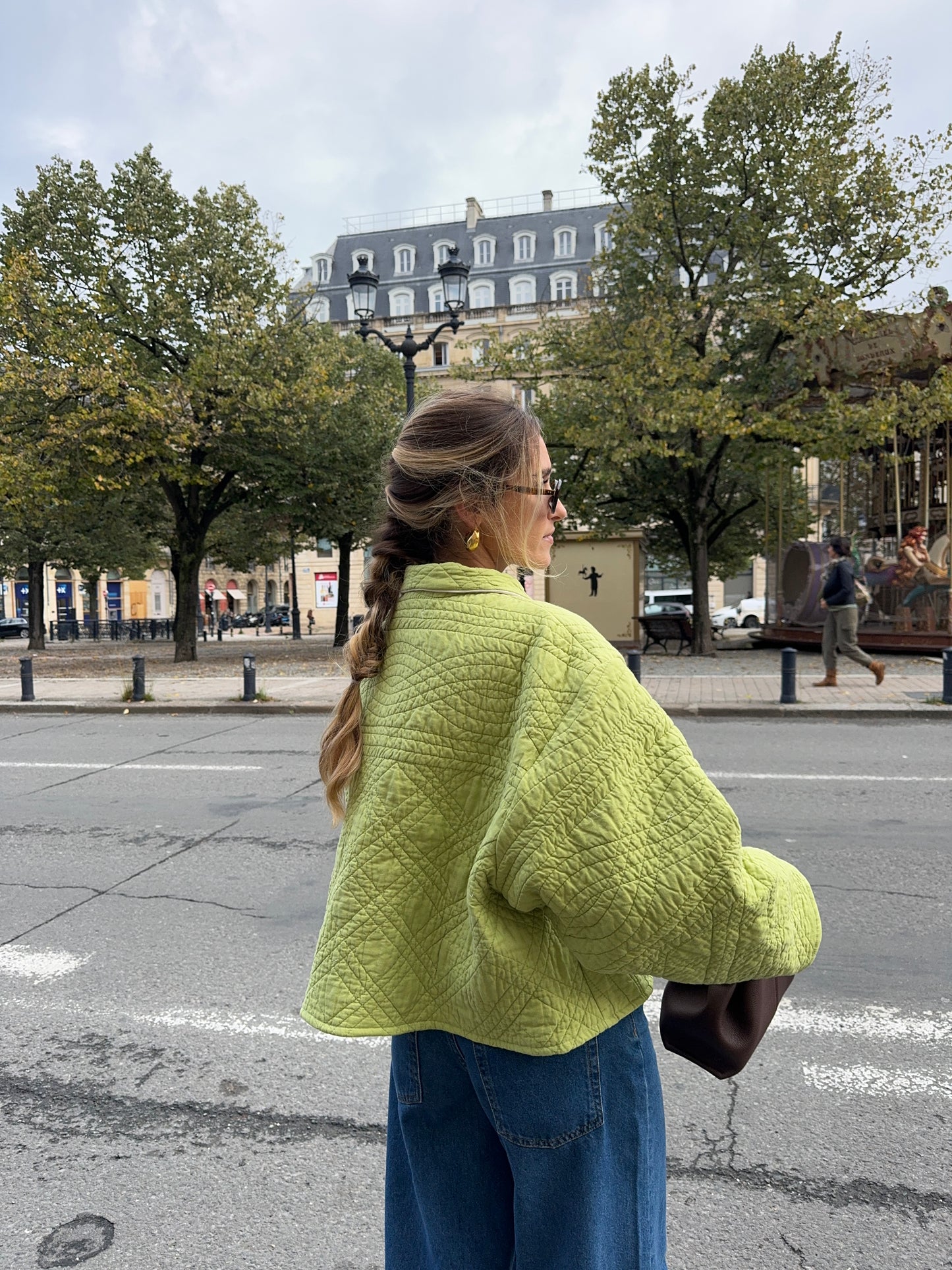 Veste upcyclée matelassée verte