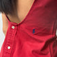 Robe upcyclée dos nu rouge