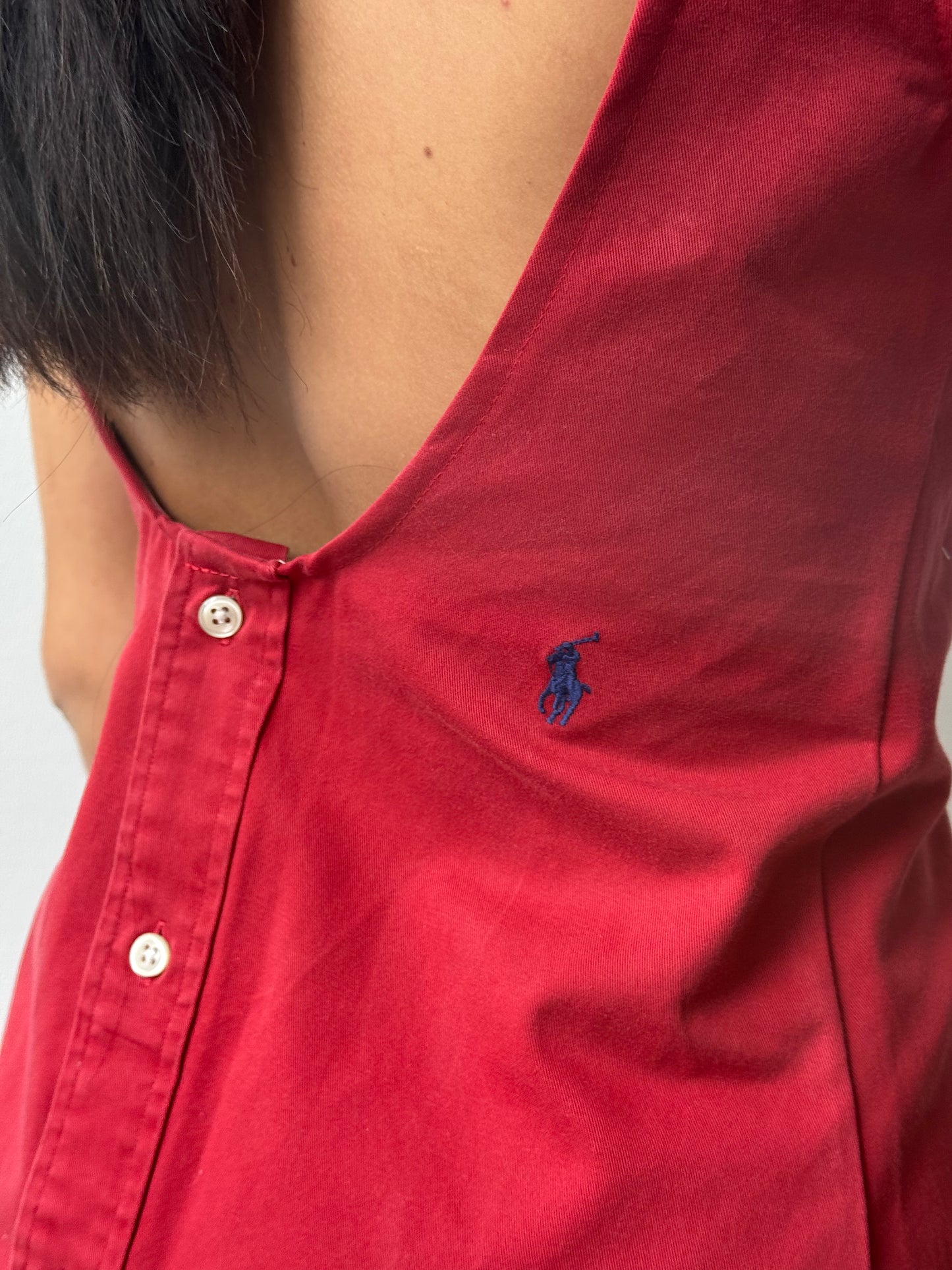 Robe upcyclée dos nu rouge