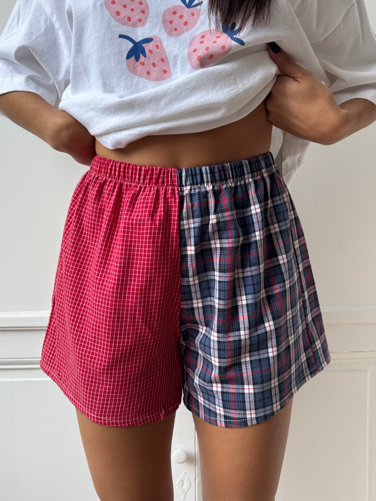 Caleçon short upcyclé bicolore