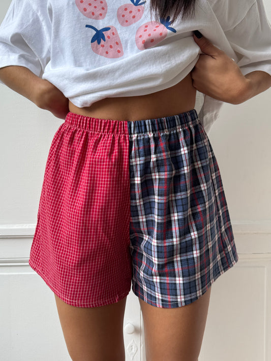 Caleçon short upcyclé bicolore