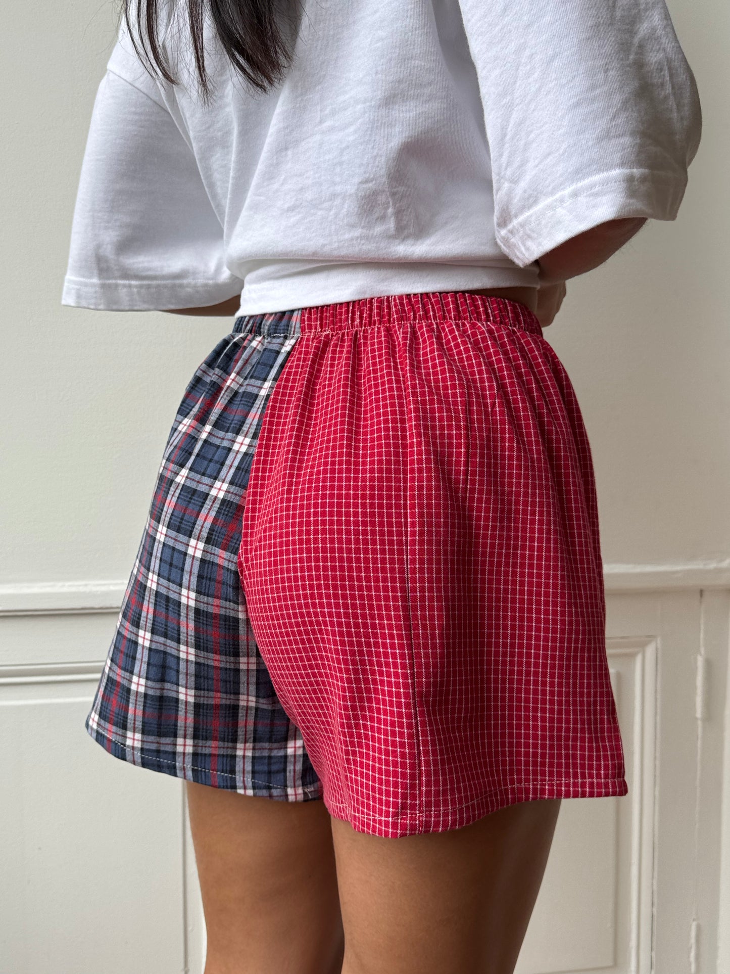 Caleçon short upcyclé bicolore