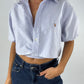 Chemise upcyclée dos nu oxford