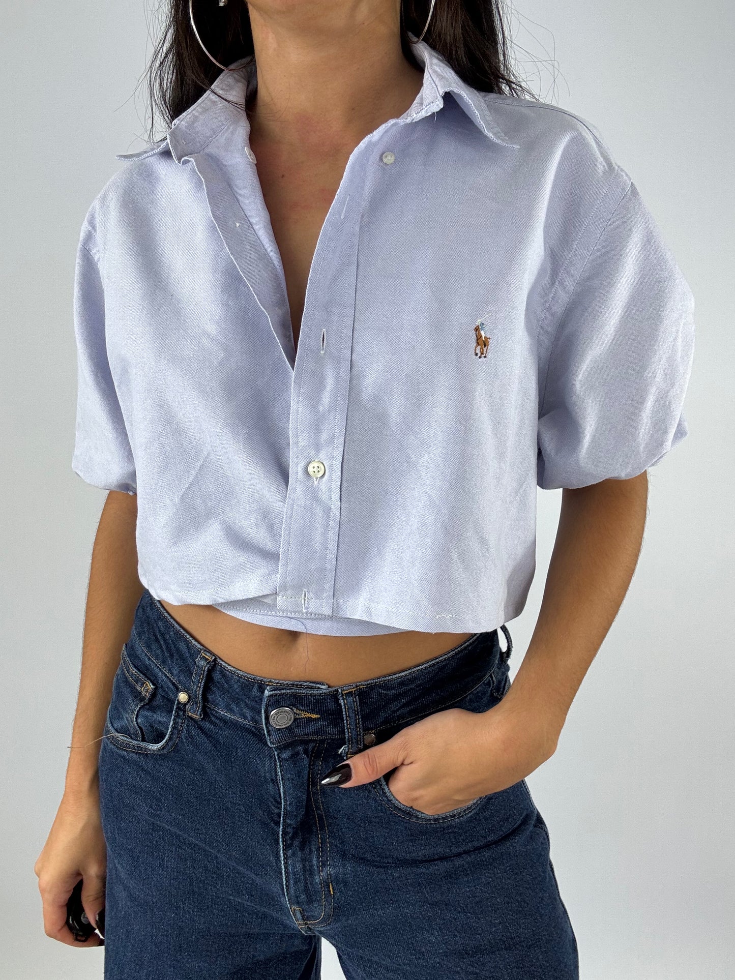 Chemise upcyclée dos nu oxford