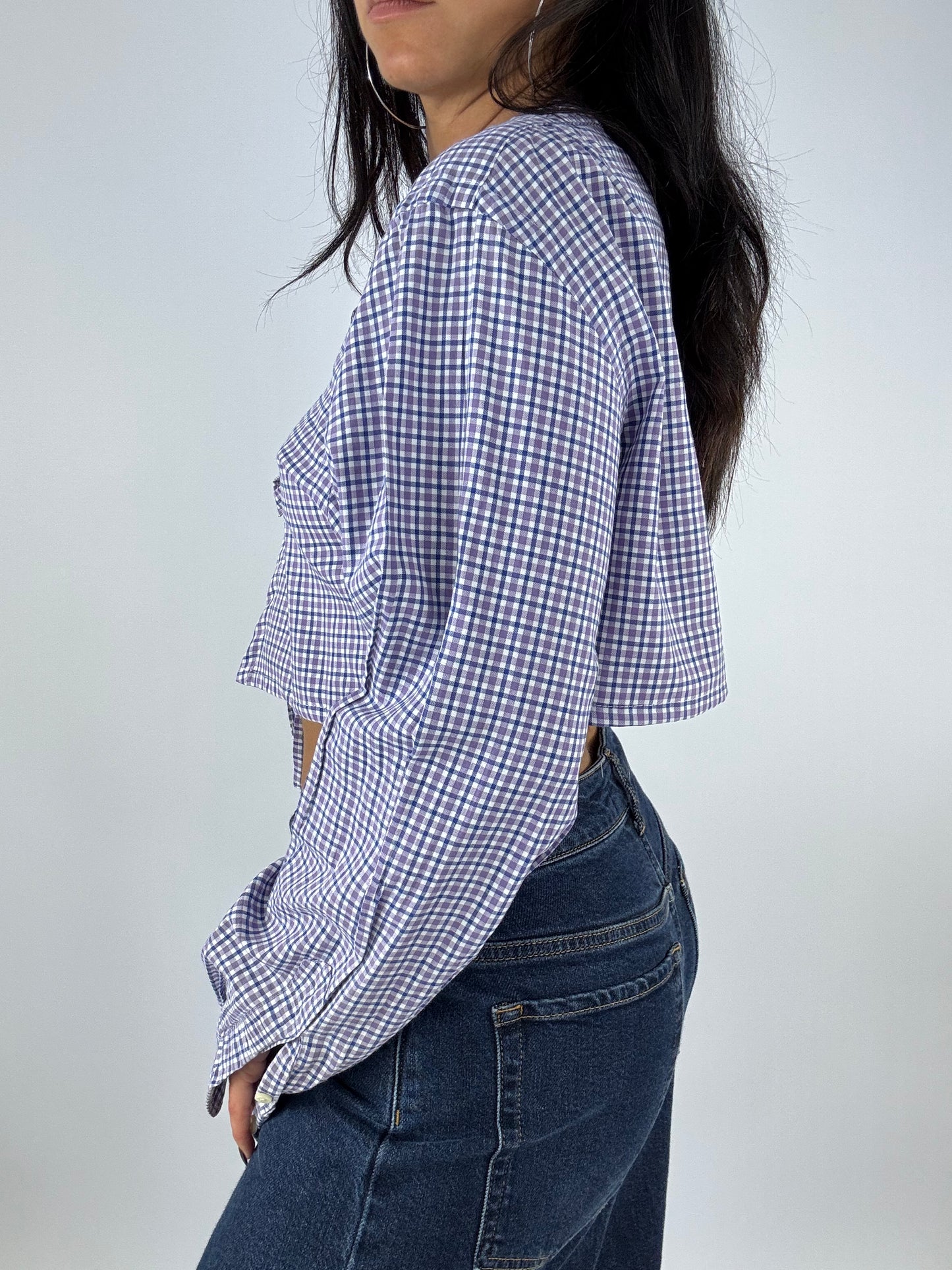 Chemise upcyclée à carreaux