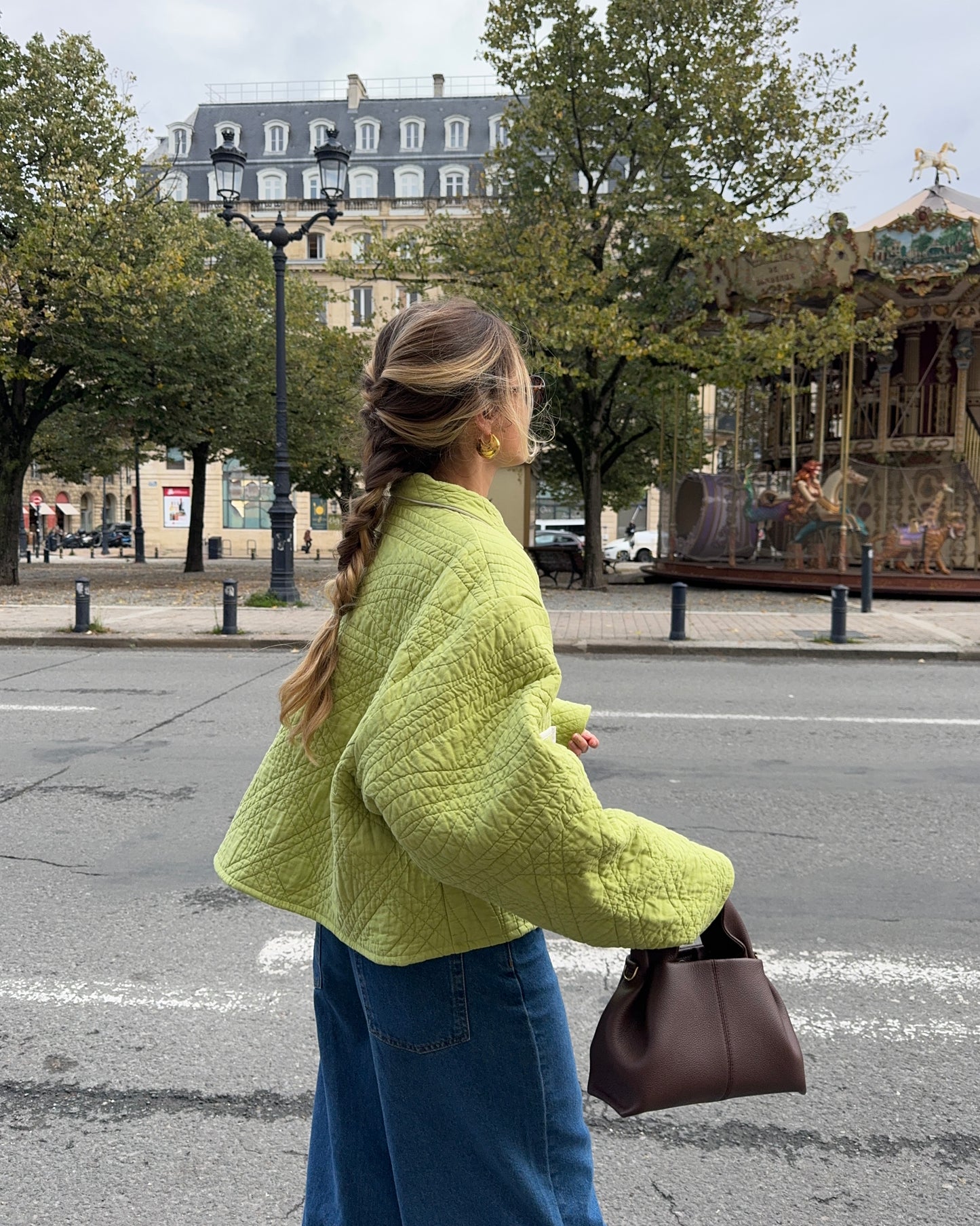Veste upcyclée matelassée verte