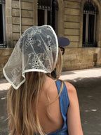 Foulard dentelle écrue
