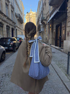 Sac nœud vichy bleu