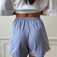 Caleçon short upcyclé à petits carreaux bleus