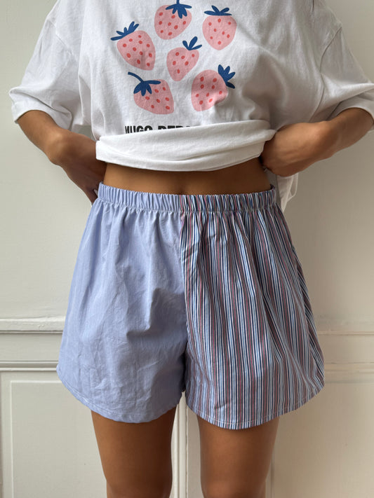 Caleçon short upcyclé bicolore