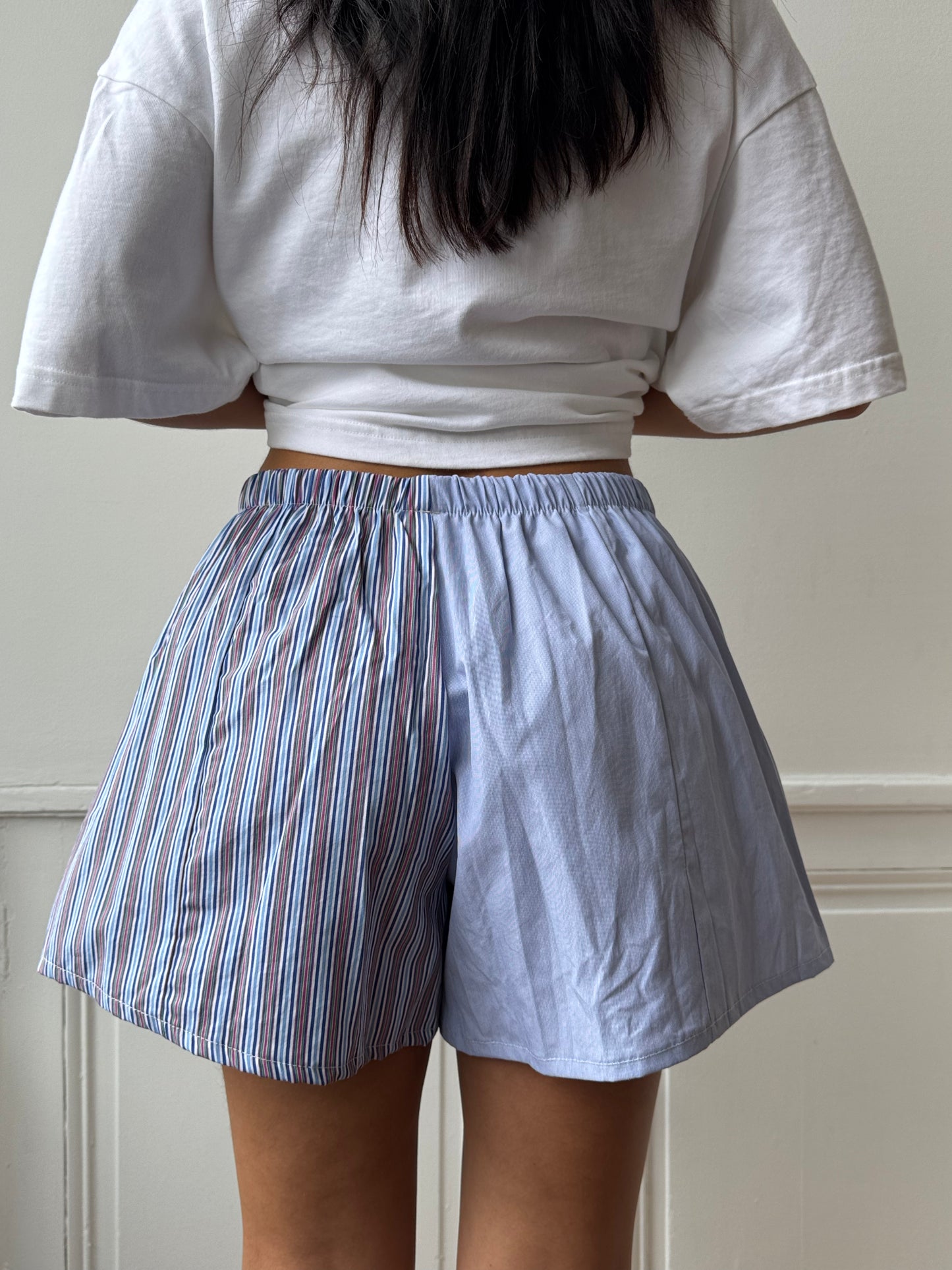 Caleçon short upcyclé bicolore