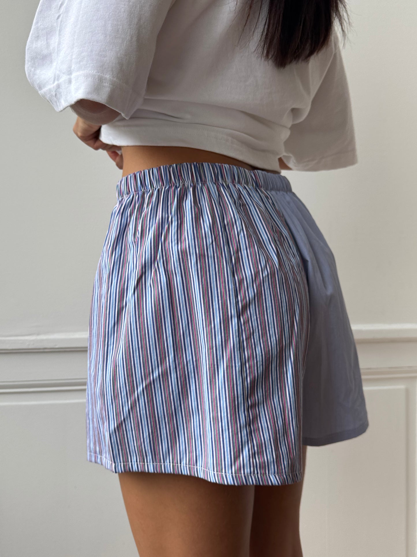 Caleçon short upcyclé bicolore