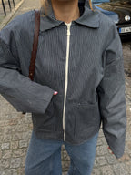 Veste denim mixte à rayures