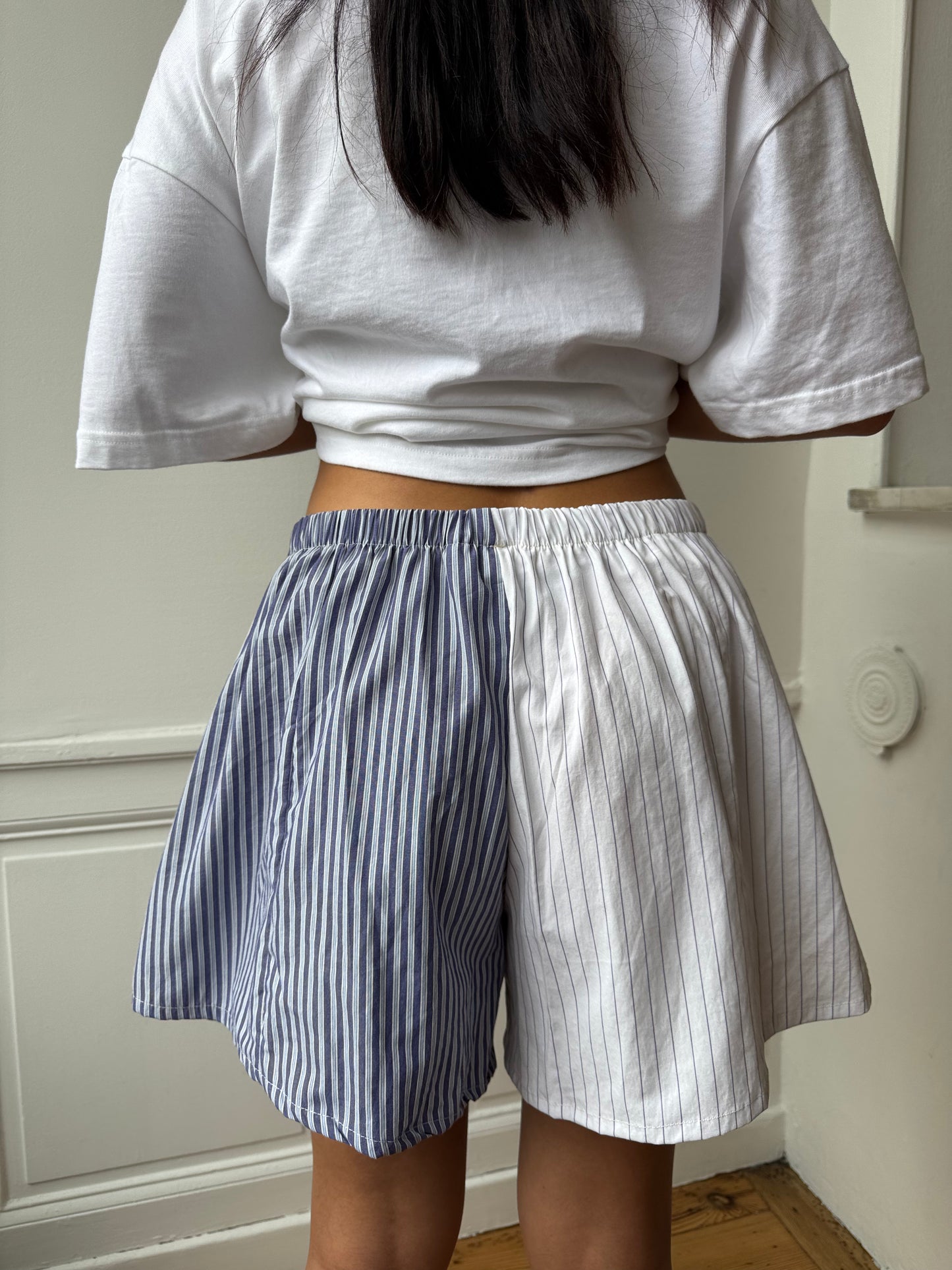 Caleçon short upcyclé bicolore
