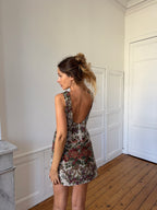 Robe dos nu upcyclée à fleurs