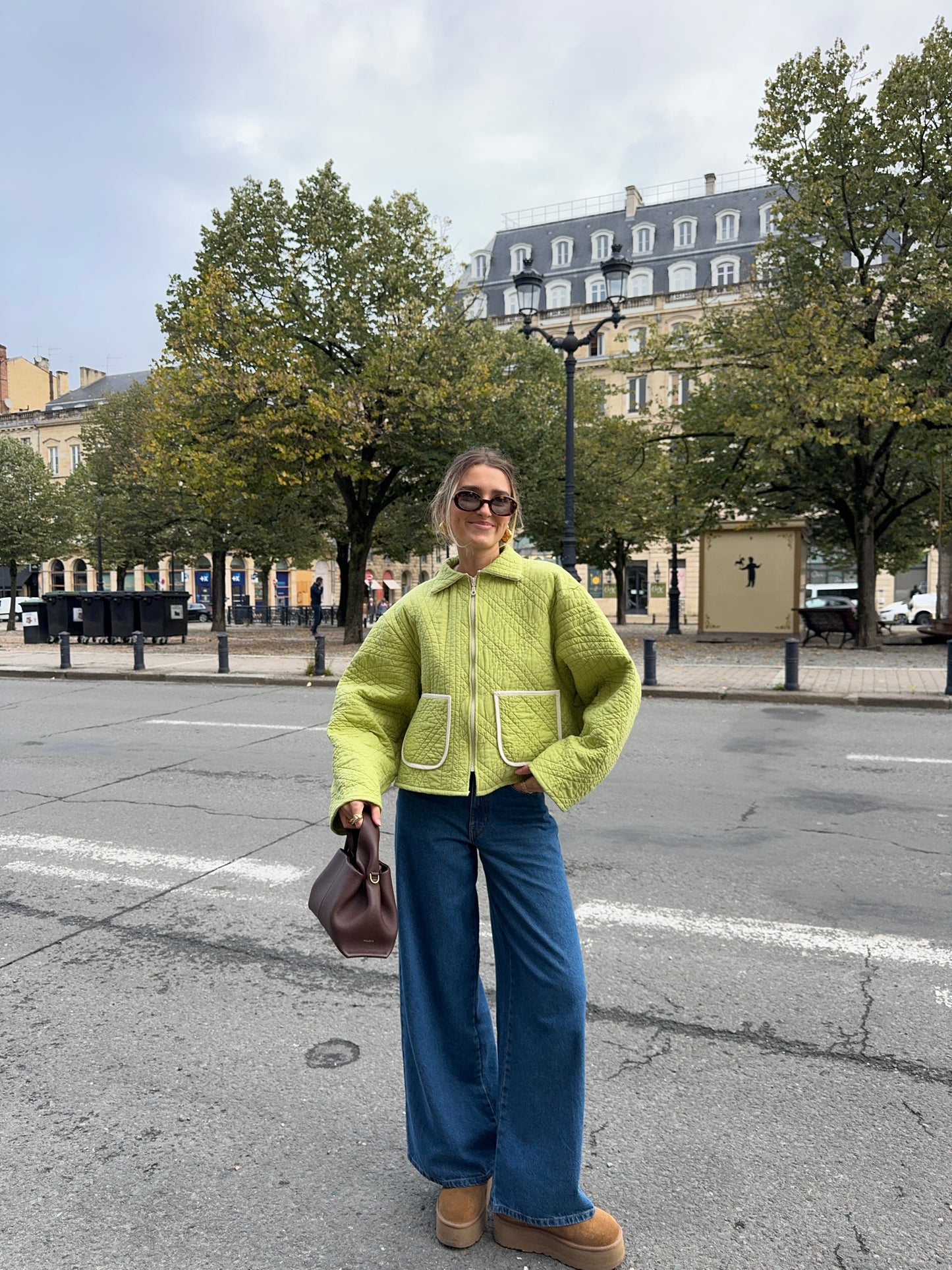 Veste upcyclée matelassée verte