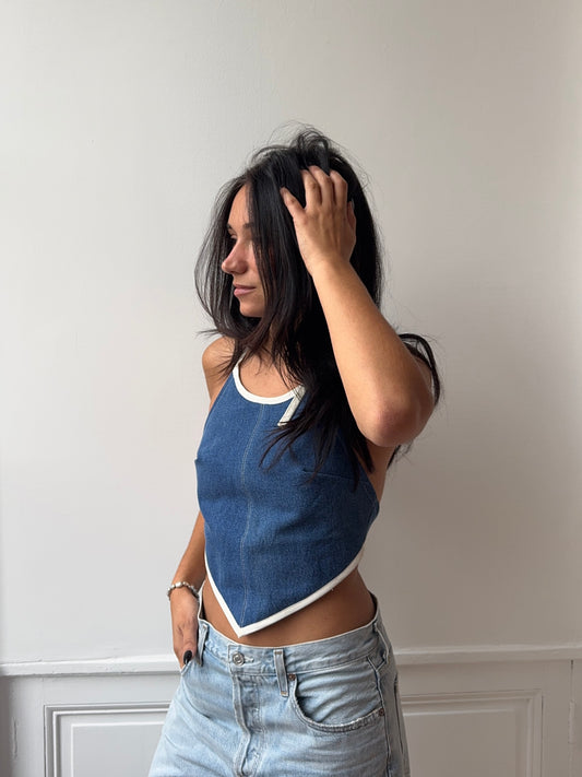 Top upcyclé denim