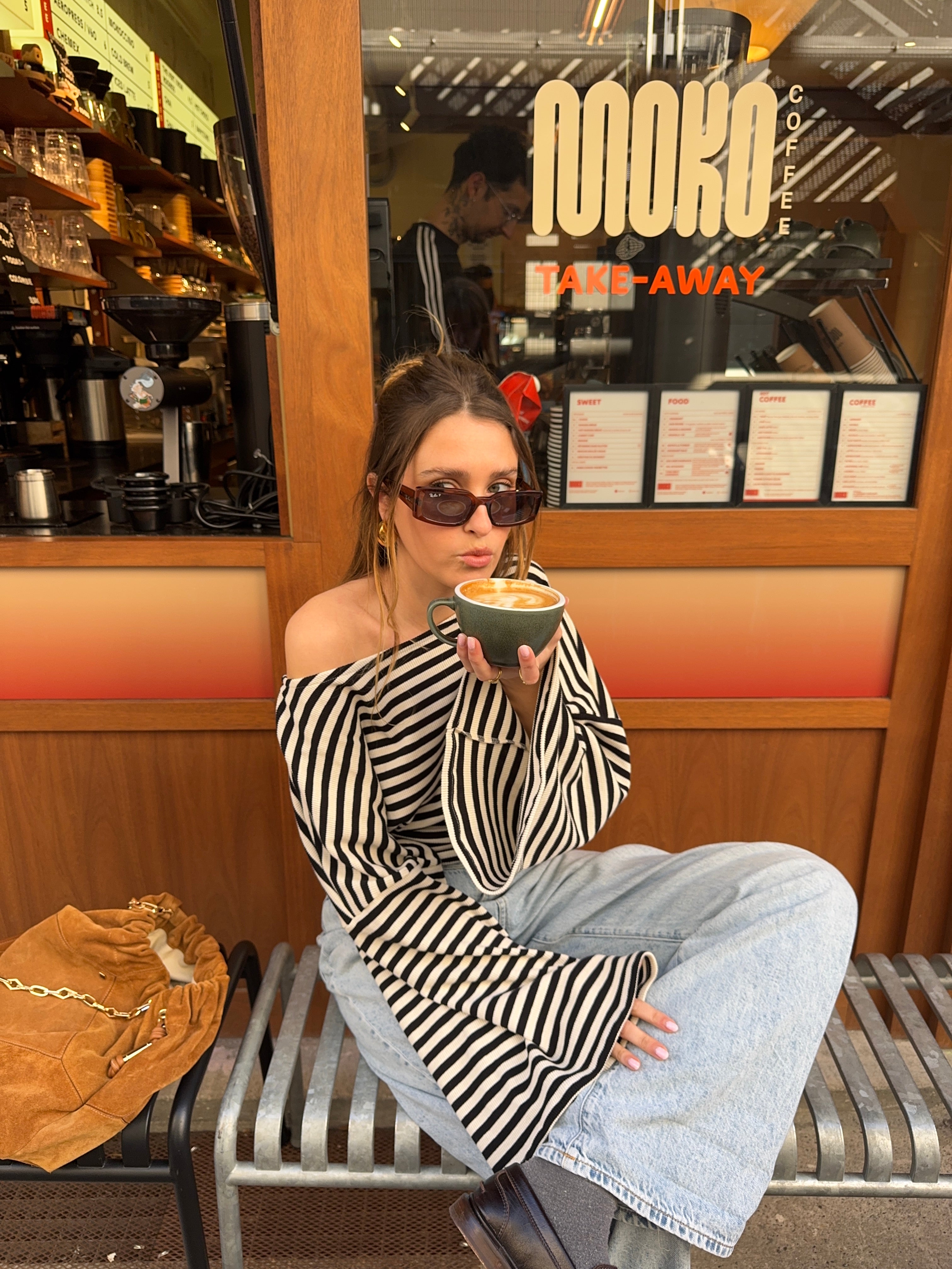 Top jersey côtelé rayé