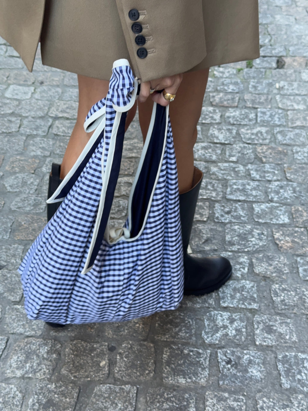 Sac nœud vichy bleu
